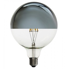 Ampoule LED globe miroir argenté E27 G125 - 6W - 3000K