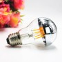 Ampoule LED effet miroir argenté E27 6W Blanc chaud 3000K