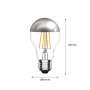 Ampoule LED effet miroir argenté E27 6W