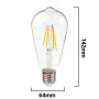 Ampoule LED à filament vintage ST64 E27 6W