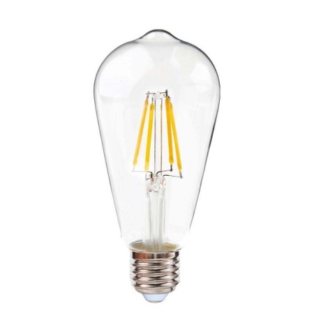 Ampoule LED filament 6W E27 ST64 : lumière blanc extra chaud vintage