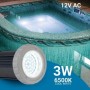 Projecteur LED submersible pour piscine - 12V AC - 3W - IP68 - Ø94mm