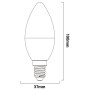 Ampoule LED E14 C37 bougie opale - 4.5W Blanc neutre 4000K
