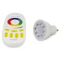 Ampoule LED GU10 4W RGB+CCT réglable sur 3 températures différentes de 2700-6500ºK RF / Wifi