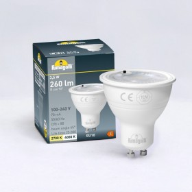 Ampoule LED GU10 - 3,5W - CCT réglable sur 2 températures différentes de 2700-4000ºK - Fumagalli