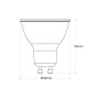 Ampoule LED GU10 - 7W - Dimmable - Ø50mm - Optique à 45 degrés Blanc neutre 4000K
