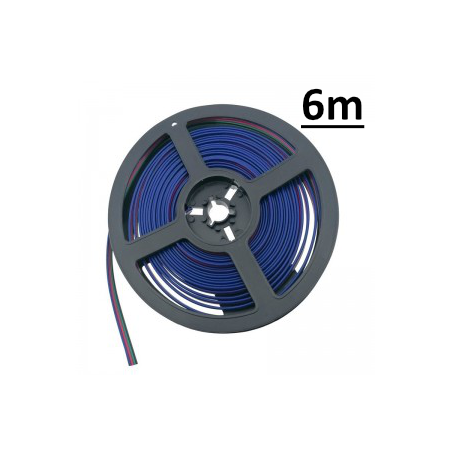 Câble RGB 4 fils Ø0,52mm 12-24V DC