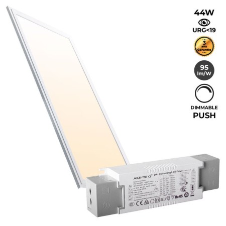 Panneau LED encastrable 120x30Cm - Dimmable PUSH - 44W - UGR19