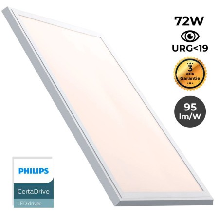 Panneau LED 120x60Cm en saillie extra-plat - Driver Philips - 72W - UGR19 - Avec KIT de montage