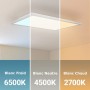 Panneau LED de rétroéclairage de surface 60x30cm - 22W - CCT réglable sur 3 températures de 2700-6500ºK + 2RGB - Rétroéclairé
