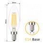Ampoule LED E14 5W Filament "Clear"