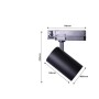 Spot rail triphasé LED 36W CCT réglable sur 3 températures différentes de 2700-6000ºK Triac Dimmable