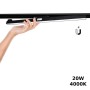 Spot LED linéaire opale sur rail magnétique 48V - 20W - Noir