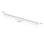 Spot LED linéaire opale sur rail magnétique 48V - 20W - Noir
