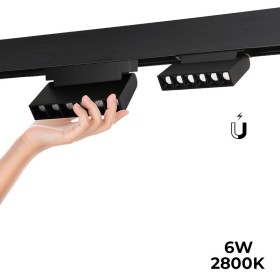 Spot LED linéaire orientable sur rail magnétique 48V - 6W - UGR16 - Noir