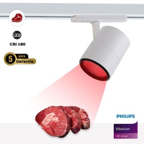 Projecteur LED sur rail triphasé spécial boucherie - Driver intégré Philips Xitanium - LED COB - 40W