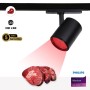 Projecteur LED sur rail triphasé spécial boucherie - Driver intégré Philips Xitanium - LED COB - 40W