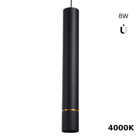 Spot suspendu LED sur rail magnétique 48V - 8W - Ligne dorée