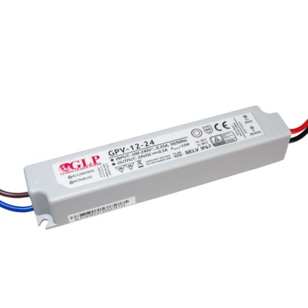 Alimentation LED étanche 24V DC - 12W - IP67 - GLP