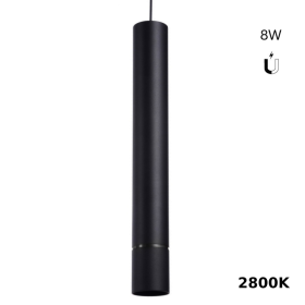 Spot suspendu LED sur rail magnétique 48V - 8W - Noir