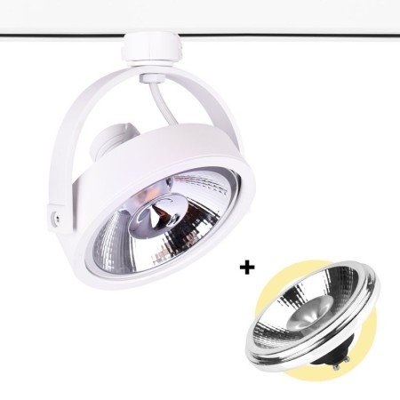Pack Spot LED rail triphasé + Ampoule LED AR111 GU10