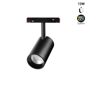 Spot LED CCT réglable sur 3 températures différentes de 2700-6500ºK sur rail magnétique 48V - 12W - Mi Light - Noir