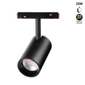 Spot LED CCT réglable sur 3 températures différentes de 2700-6500ºK sur rail magnétique 48V - 25W - Mi Light - Noir