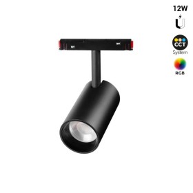 Spot LED sur rail magnétique RGB + CCT réglable sur 3 températures différentes de 2700-6500ºK - 48V - 12W - Mi Light