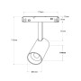 Spot LED sur rail magnétique RGB + CCT réglable sur 3 températures différentes de 2700-6500ºK - 48V - 6W - Mi Light - Noir