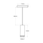 Spot suspendu LED sur rail magnétique avec ZOOM 15°-60° - 48V - 8W - UGR16 - IRC 95 - Blanc chaud 2700K