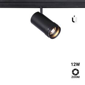 Spot LED sur rail magnétique avec Zoom 10°-55º - 48V - 12W - Blanc chaud 2700K