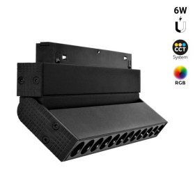 Spot linéaire LED orientable sur rail magnétique RGB + CCT réglable sur 3 températures de 2700-6500ºK - 6W UGR18 Mi Light - Noir