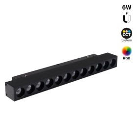 Spot LED linéaire sur rail magnétique RGB + CCT réglable sur 3 températures différentes de 2700-6500ºK - 6W - Mi Light - Noir