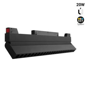 Spot LED linéaire orientable sur rail magnétique CCT réglable sur 3 températures de 2700-6500ºK - 20W - UGR18 - Mi Light - Noir