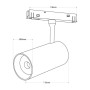 Spot LED sur rail magnétique 48V - 18W - Blanc