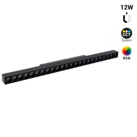 Spot LED linéaire sur rail magnétique RGB + CCT réglable sur 3 températures différentes de 2700-6500ºK - 12W - Mi Light - Noir