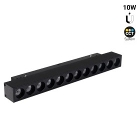 Spot LED linéaire sur rail magnétique CCT réglable sur 3 températures différentes de 2700-6500ºK - 10W - UGR18 - Mi Light - Noir