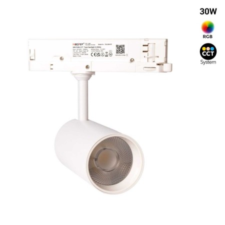 Spot LED triphasé RGB + CCT réglable sur 2 températures différentes 2700K et 6500K - 30W - Mi Light