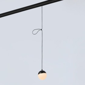 Suspension boule LED sur rail magnétique 48V - 6W - Blanc chaud 2700K - IRC90 - Noir