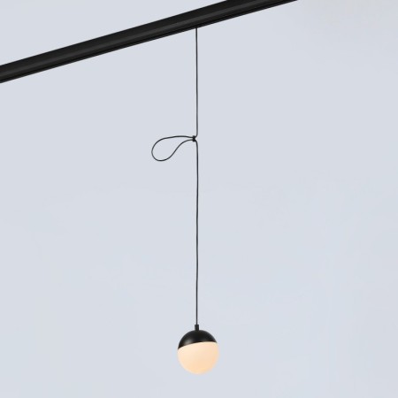 Suspension boule LED sur rail magnétique 48V - 6W - Blanc chaud 2700K - IRC90 - Noir