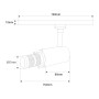 Projecteur LED shapeable sur rail magnétique 48V - 10W - 20º-35º - Blanc chaud 3000K
