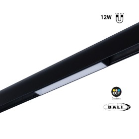 Spot LED linéaire opale 12W sur rail magnétique 48V CCT réglable sur 3 températures différentes de 2700-6000ºK Gradation DALI-2