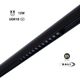 Spot LED linéaire 12W sur rail magnétique 48V CCT réglable sur 3 températures de 2700-6000ºK - Gradation DALI-2 - UGR18