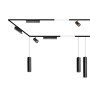 Spot LED linéaire orientable sur rail magnétique 48V - 12W - Blanc chaud 2800K - Puce OSRAM - UGR18 - Noir