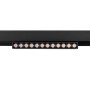 Spot LED linéaire orientable sur rail magnétique 48V - 12W - Blanc chaud 2800K - Puce OSRAM - UGR18 - Noir