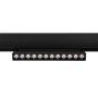 Spot LED linéaire orientable sur rail magnétique 48V - 12W - Blanc chaud 2800K - Puce OSRAM - UGR18 - Noir