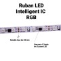 Ruban LED intelligent IC RGB 12V DC - 14,4 W/m - IP20 - 60 LED/m - Largeur 10mm - 5 mètres
