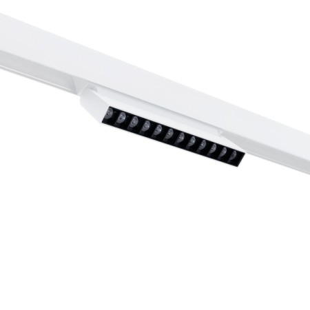 Spot LED linéaire orientable pour rail magnétique 48V- 12W - Blanc neutre 4000K - Puce OSRAM - UGR18 - Blanc