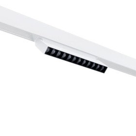 Spot LED linéaire orientable pour rail magnétique 48V- 12W - Blanc chaud 2800K - Puce OSRAM - UGR18 - Blanc