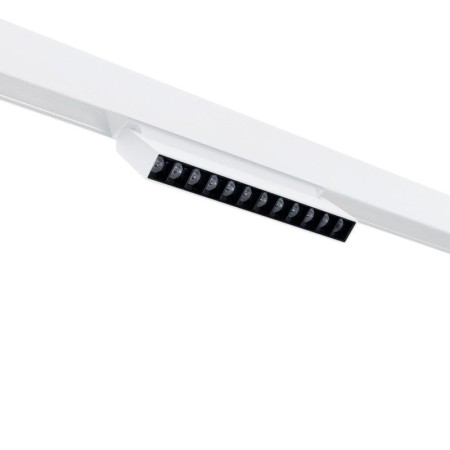 Spot LED linéaire orientable pour rail magnétique 48V- 12W - Blanc chaud 2800K - Puce OSRAM - UGR18 - Blanc